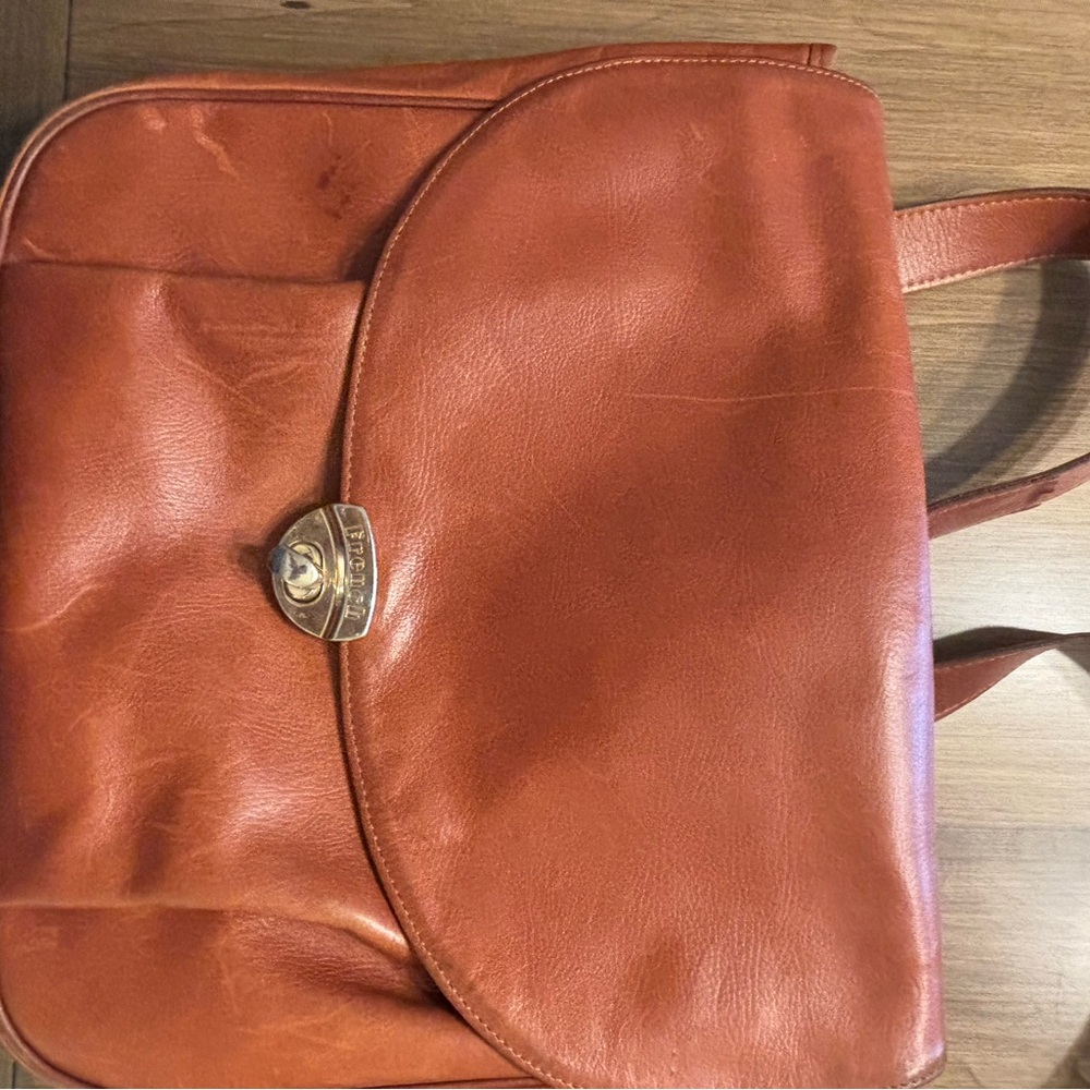 Vintage French Company Brown Leather Messenger Style Bag c1995 - Picture 9 of 10
